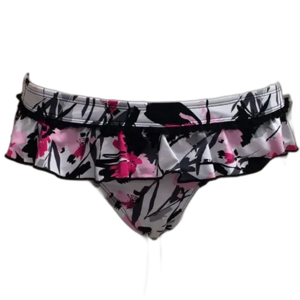 Kenneth Cole New York: Floral Ruffle Hipster Bikini Bottom - Medium